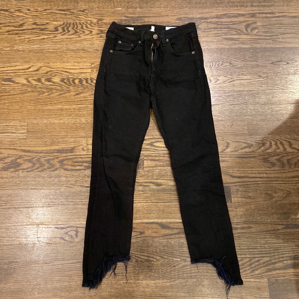 rag & bone 10-Inch Capri Jeans w/ Distressed Hem